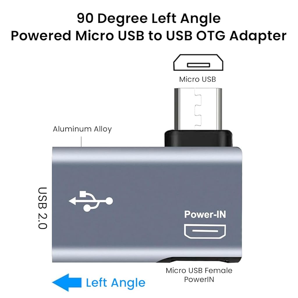 Verilux® Micro to USB Adapter OTG Cable for Fire TV Stick 4K Powered Micro USB to USB for Android Phone Tablet and More Host Devices with Micro USB 3 PCS