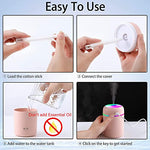 Verilux® Mini Humidifiers with LED Night Light, USB 300ml Mist Humidifiers for Car Office Room Bedroom, 26db Quiet Ultrasonic Humidifiers, Portable Diffuser