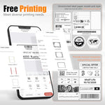 Zeitel® 40mm/s Faster Thermal Label Printer for Home Office Bluetooth Wireless Mini Printer Machine Inkless Portable Label Maker, Mobile & Desktop Compatible, with 1 Roll 30x40mm Sticker Lables