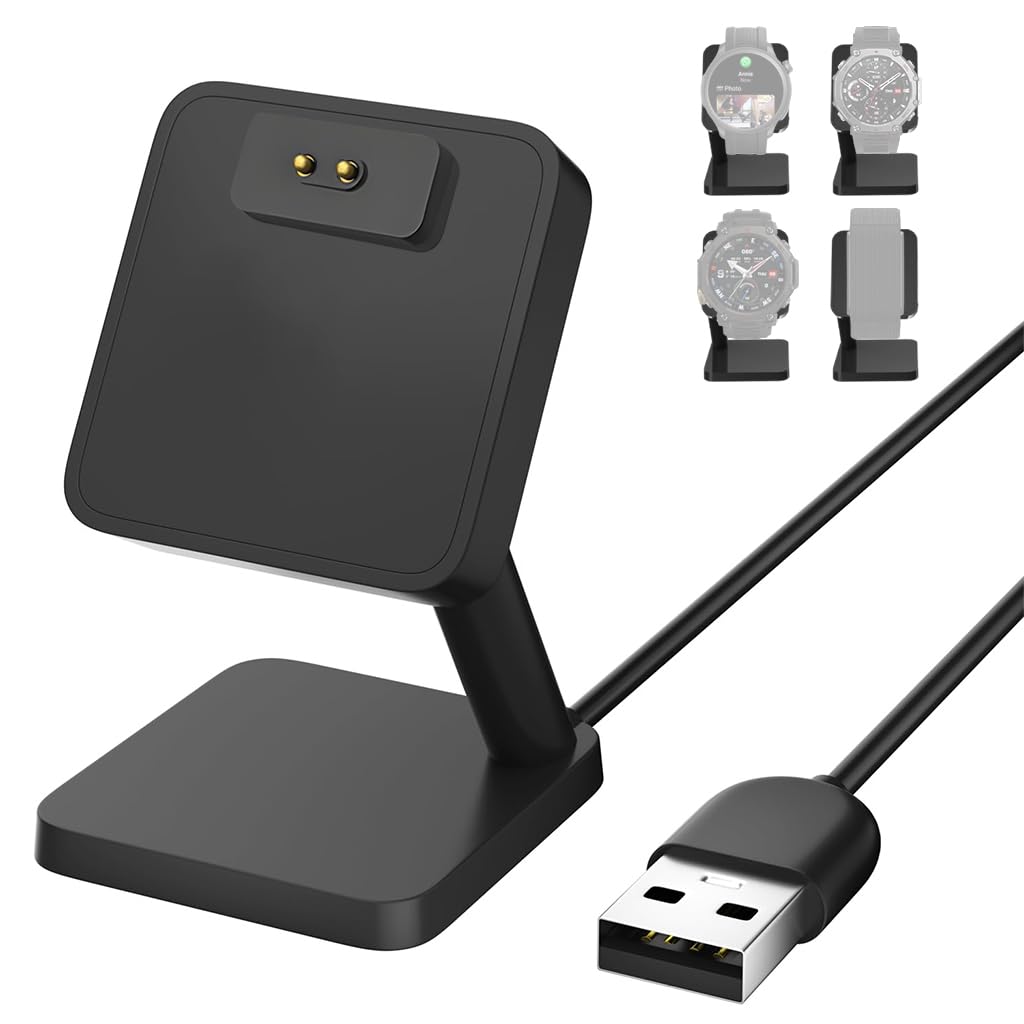 ZORBES® Compatible with Amazfit, USB Charger Stand Charging Dock for Smartwatch, Portable Magnetic Charging Base, Universal Charger Station Stand for T-REX 3 Pro/Balance/T-REX3