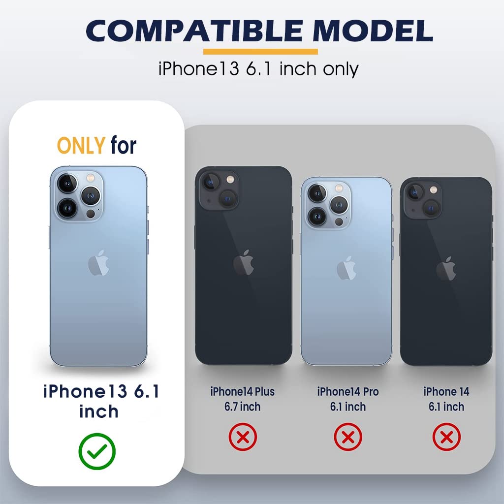 ZORBES® Phone Case With Stand for iPhone 13 Case, iPhone 13 Cover with Camera Protection, Shockproof Heavy Duty Protective iPhone 13 Case, TPU iPhone 13 Back Cover with Slide Camera Cover