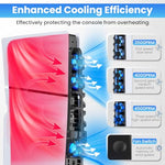 ZORBES® LED Fan for PS5 Slim Console Quiet Cooler with Memory Function Accessory with 3 Fans and USB 3.0 Port Compatible Playstation5 Digital Discs Edition Cooling for Accessories 3 PCS
