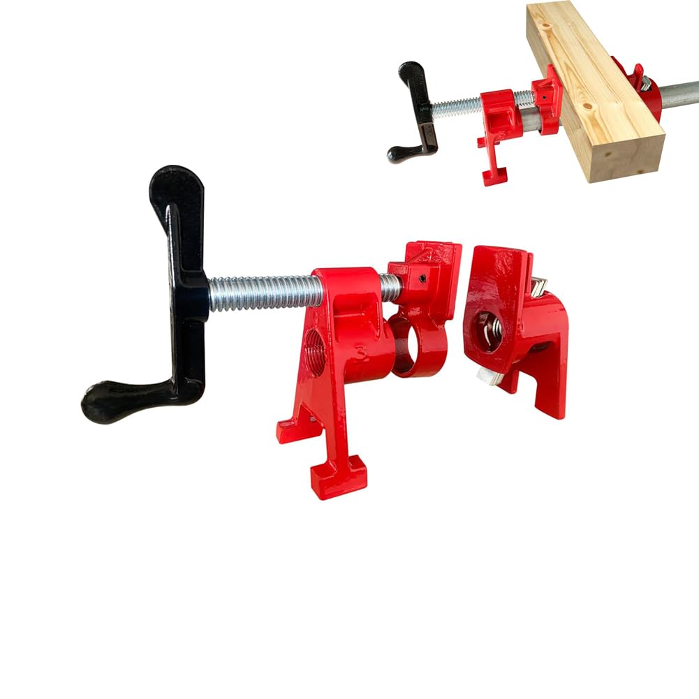 Serplex® PC12-2 1/2 Inch Wood Gluing Pipe Clamp Heavy Duty Bar Clamps Cast Iron Quick Release Pipe Clamp Tools with Unique Foot Design for Woodworking, Carpentry, Home Improvement, DIY Projects