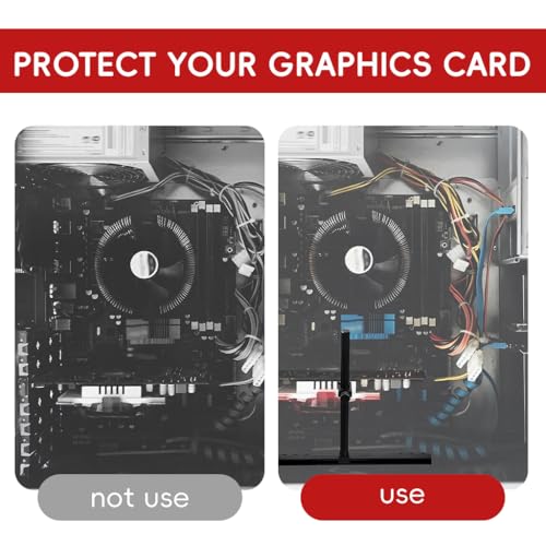 ZORBES® GPU Support Bracket, Adjustable Graphics Card Holder with Base, Vertical Pole, and Level, Anti-Sag Aluminum Alloy Mount with Screws for Heavy GPUs