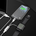 ZORBES® For Apple Watch Charger 2-In-1 Smart Watch Charger For Apple Watch Se/6/5/4/3/2/1&For Iphone 14/13/12/11/Pro/Max/Xr/Xs/X/Airpods Series For Apple Watch Charger Cable Charging,3.3Ft,Silver