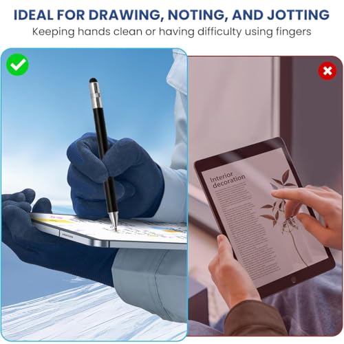 ZORBES® 4-in-1 High Precision Universal Capacitive Stylus Pen for Touch Screens Lightweight Aluminum Body 4 Tips 2 Size Rubber Tips, Disc Tip, Fine Point Compatible for iOS, Android & Windows