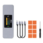 Verilux® Smart M.2 Enclosure with Touchscreen, USB 3.2 Gen 2 10Gbps, Only Compatible with 2280 NVMe/ PCIe and NGFF/SATA SSD, Support M-Key B+M Key, External Enclosure Support UASP Trim