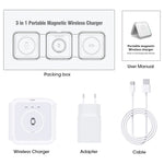 ZORBES® 3 in 1 Wireless Charger for Apple iWatch Airpods, Fast Wireless Charger for iPhone, Apple Charging Station Charging Dock Mag-Safe Charger Stand for iPhone iWatch Airpods