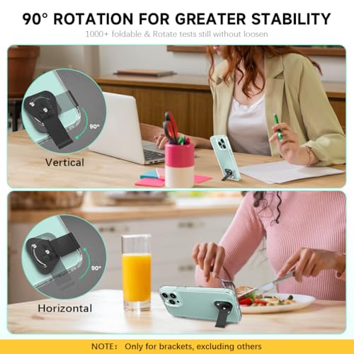 ZORBES® Phone Kickstand, Vertical and Horizontal Phone Stand Holder, Folding Phone Stand Self Adhesive Phone Stand Ultra Slim Metal 90 Degree Rotatable Phone Desk Stand Easy Universal Phone Back Stand