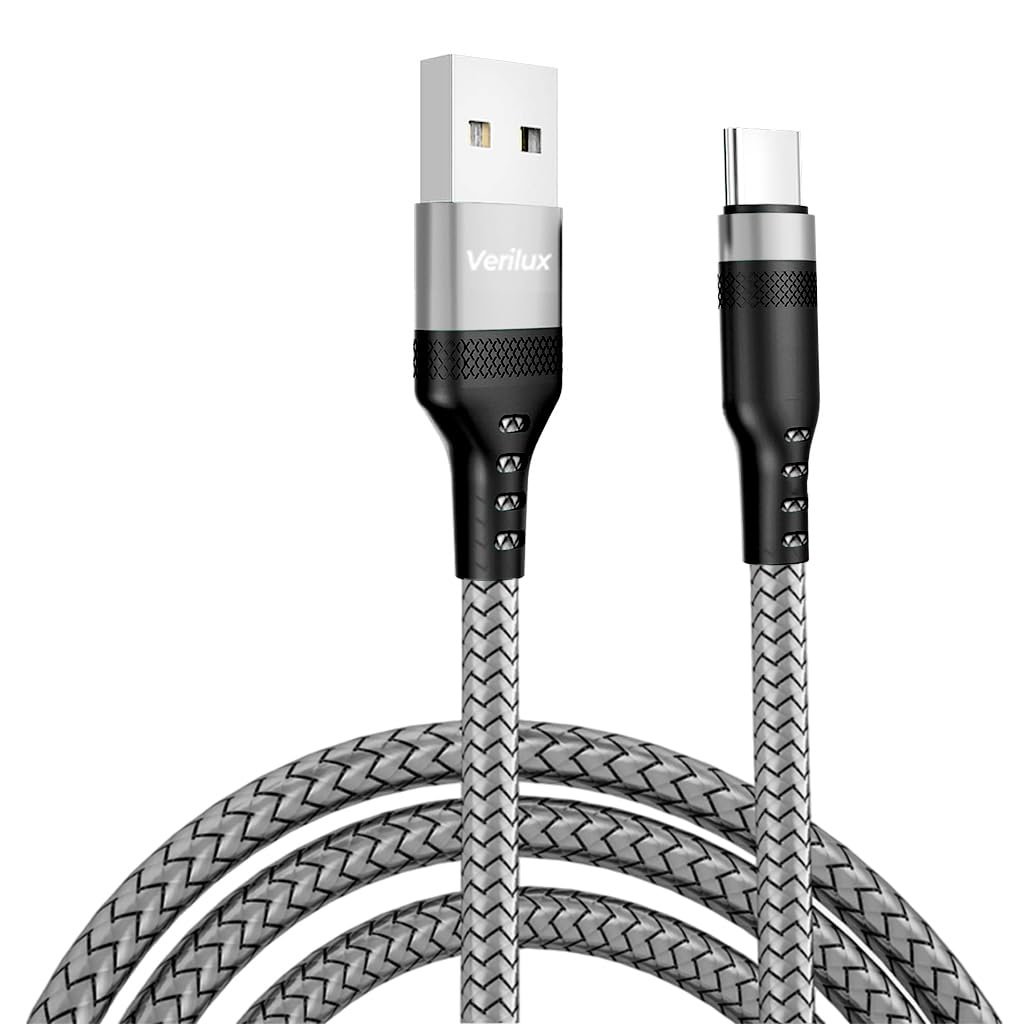 Verilux USB to Type C Cable 3.3 ft for Fast Charging with 480Mbps Transfer | Nylon Braided