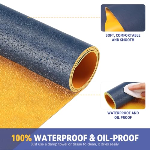 ZORBES® Desk mat, Desk Top Mouse Mat 100x50cm, Double-Sided PU Leather Pad, Fashion Office Desk Pad Waterproof & Non-Slip Office Writing Surface Protector for Laptop, Keyboard, and Mouse