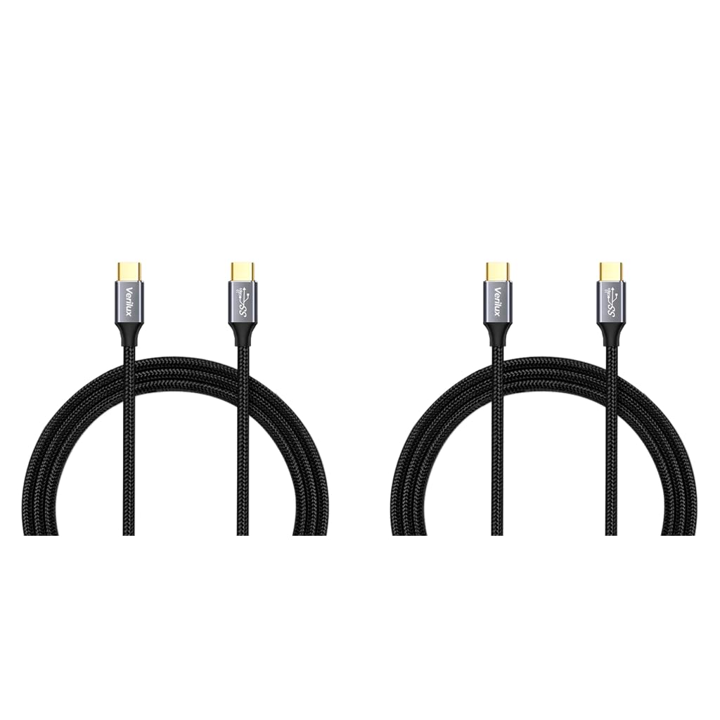 Verilux USB C Cable for Fast Charging 100W 10ft with E Marker Chip and 10Gbps Data | 4K Video Output