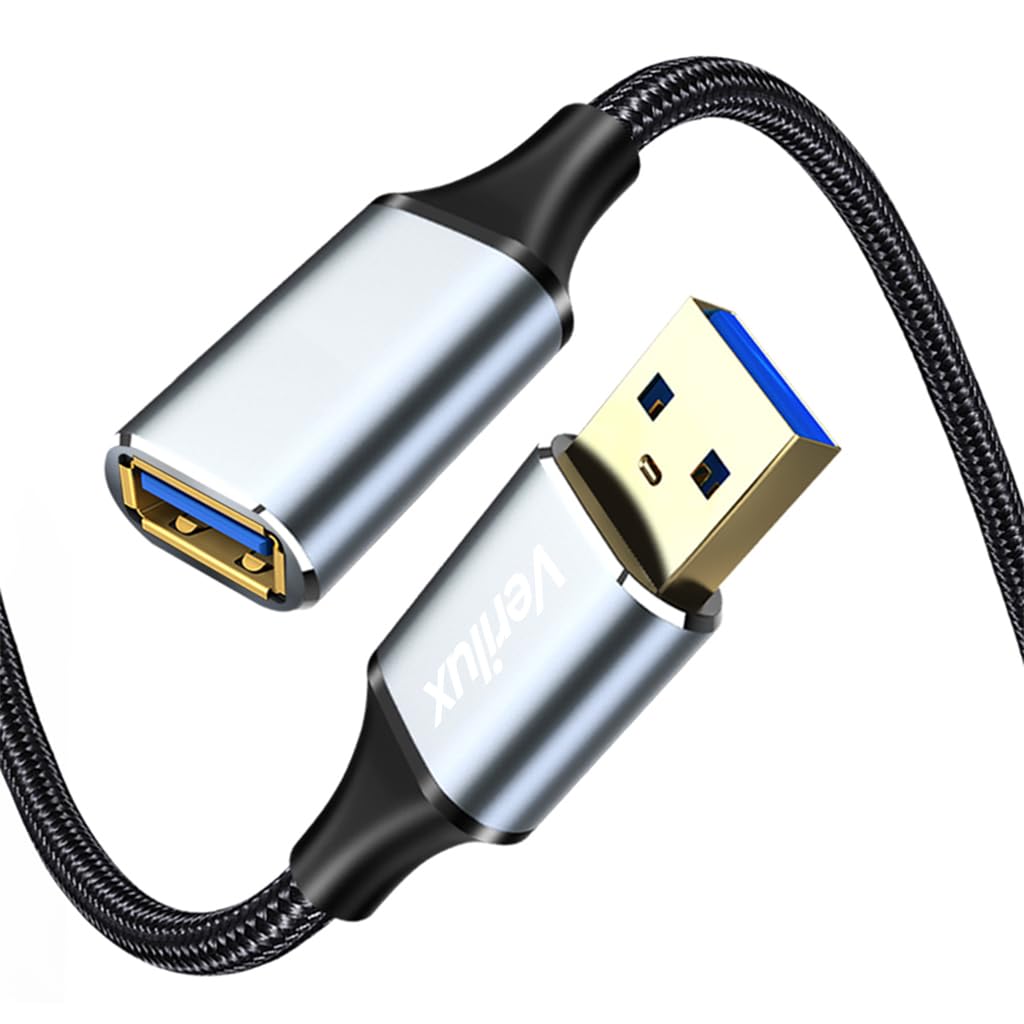 Verilux USB C Extension Cable 3.3ft with Metal Connectors and 100W PD Fast Charging | 10Gbps Data and 4K Video Transfer