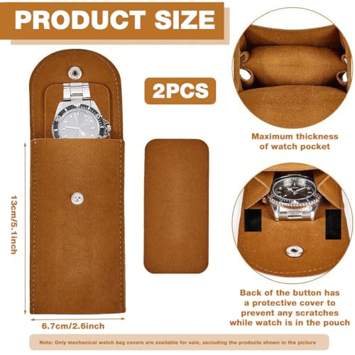 ZORBES® 2Pcs Velvet Watch Pouch,Portable Single Watch Travel Case Storage Bag