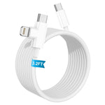 Verilux 2 in 1 Type C Charger Cable with 100W PD Fast Charging and Right Angle Plug | Compatible with iPhone and Galaxy Devices