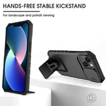 Verilux for iPhone 13 Case with Stand, iPhone 13 Cover with Camera Protection, Shockproof Heavy Duty Protective iPhone 13 Case, TPU iPhone 13 Back Cover with Slide Camera Cover