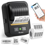 Zeitel® 40mm/s Faster Thermal Label Printer for Home Office Bluetooth Wireless Mini Printer Machine Inkless Portable Label Maker, Mobile & Desktop Compatible, with 1 Roll 30x40mm Sticker Lables