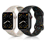 ZORBES® 2PCS Breathable Sport Band Compatible with Apple Watch Band 42mm 44mm 45mm 46mm 49mm, Soft Eco-Friendly Silicone Band for iWatch Series 10/9/8/7/6/5/4/3/2/1 SE Ultra