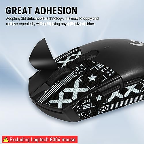 Verilux® Mouse Grip Tape for Logitech G102 G304 Gaming Mouse Skin Pre-Cut Self-Adhesive Sweat-Proof Fashion Pattern 3PCS