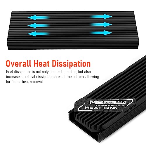 ZORBES® M.2 SSD NVMe Heat Sink 2280 Hard Disk Aluminum with Thermal Pad for PCIe SATA PC Radiator 2 PCS