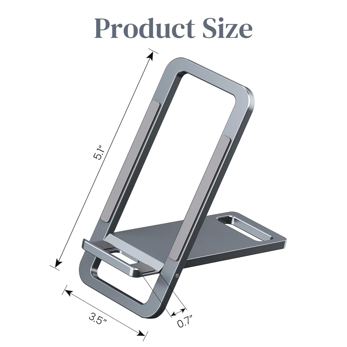 ZORBES® Cell Phone Stand, Folding Aluminum Mobile Phone Holder Bracket for Desk Portable Travel Holder Office Desk Accessories Compatible with iPhone/Samsung S22 S21 A53