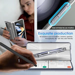 ZORBES® Phone Case for Samsung Galaxy Z Fold 5 Fashion Bi-fold One-Piece PC with HD Transparent 6.3-inch Front Display Cover Integrated S Pen Holder 3PCS