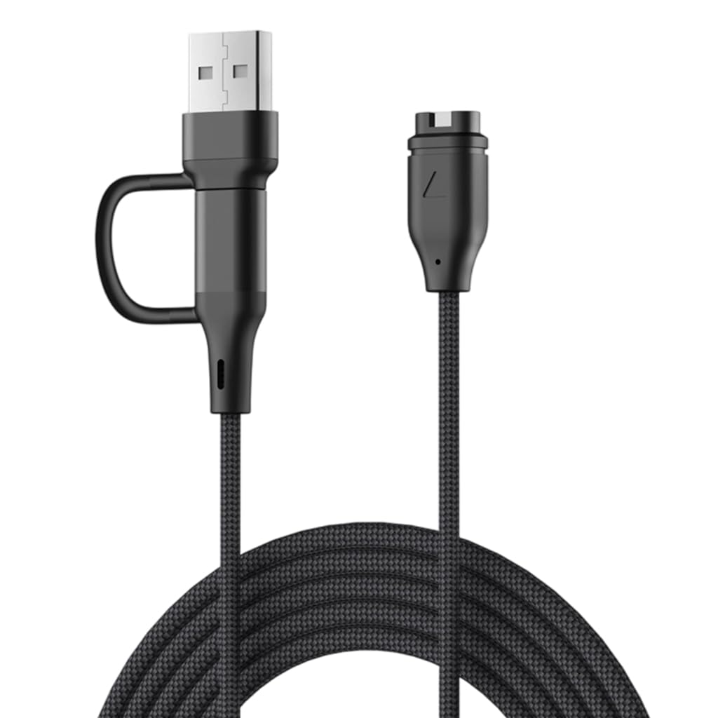 ZORBES® 2-in-1 Charging Cable Compatible for Garmin Watch Fenix 8 7 7S 7X 6 6S 6X 5 5S Plus, Forerunner 245 945,Instinct,Vivoactive 6 5 4 4S 3,Venu,Approach,Tactix,3.3FT