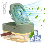 Verilux USB Plug Fan featuring 2.5L Dual Spray and Foldable Design for Office & Travel Use | Quiet Humidifying Air Cooler for Indian Climate