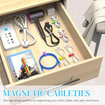 ZORBES® 10Pcs Magnetic Cable Ties, Reusable Cable Organizers Earbuds Cords USB Cable Manager Keeper Wrap Ties Straps Bookmark Clips Noticeboard Fridge Magnets for Office, School, Home Organization