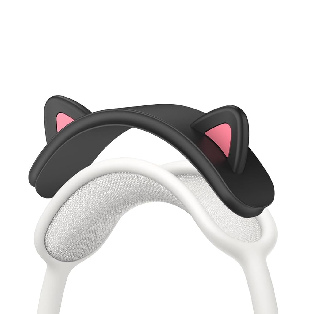 ZORBES® Headband Cover for AirPods Max Cute Cat Ear AirPods Max Headband Attachment Decoration Lightweight Silicone Cat Ear Style Headband Protector for Apple AirPods Max, Black - verilux