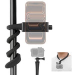 ZORBES® Phone Mount with Flexible Arm, Flex Mount Stroller, Selfie Stick Gooseneck for Treadmill Bike Shopping Cart Boat Smartphone Suitable with GoPro Hero 12/11/10/9/8/7/6/5/4 for AKASO for Insta360
