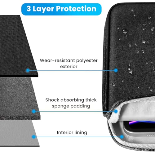 ZORBES® 12.9 inches Tablet Travel Bag for iPad Waterproof Travel Zipper Bag with Utility Mesh Pocket Travel Accessories Bag Universal Tablets Pad Organizer Bag, Black