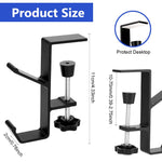 ZORBES® Underdesk Hook Hanger Metal Headphone Hanger Screw Mounted Aluminum Alloy Desk Dual-Hook Hanger Universal Adjustable Underdesk Organizer Hook for School Desk, Office Desk, Table