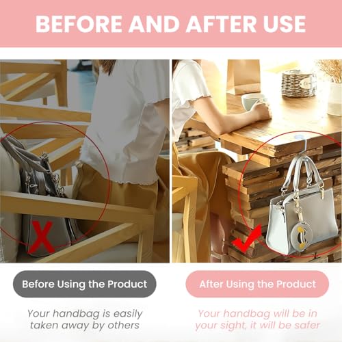 ZORBES® Pack of 4Bag Holders for Table Non-Slip Bag Hook Holder Table Handbag Holder Hook Bags Handbag Bag Stand