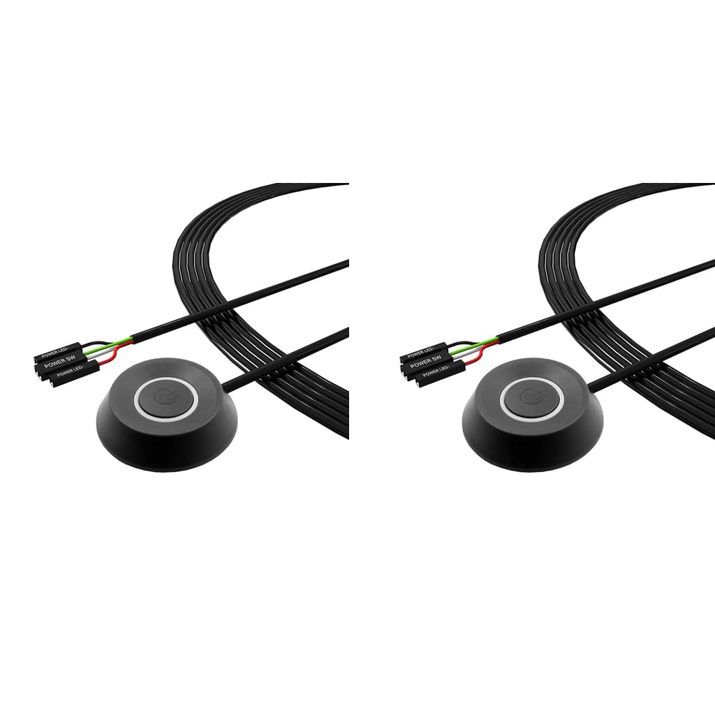 Verilux Desktop LED Computer Power Button for PC | with USB 2m Cables and Self Adhesive 2pcs