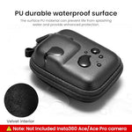 ZORBES® Carry Case for Insta360 Ace Pro Action Camera EVA Hard Anti-Scratch with Carabiner Dual Zipper Protective Compatible Mount Attachment Black 2PCS