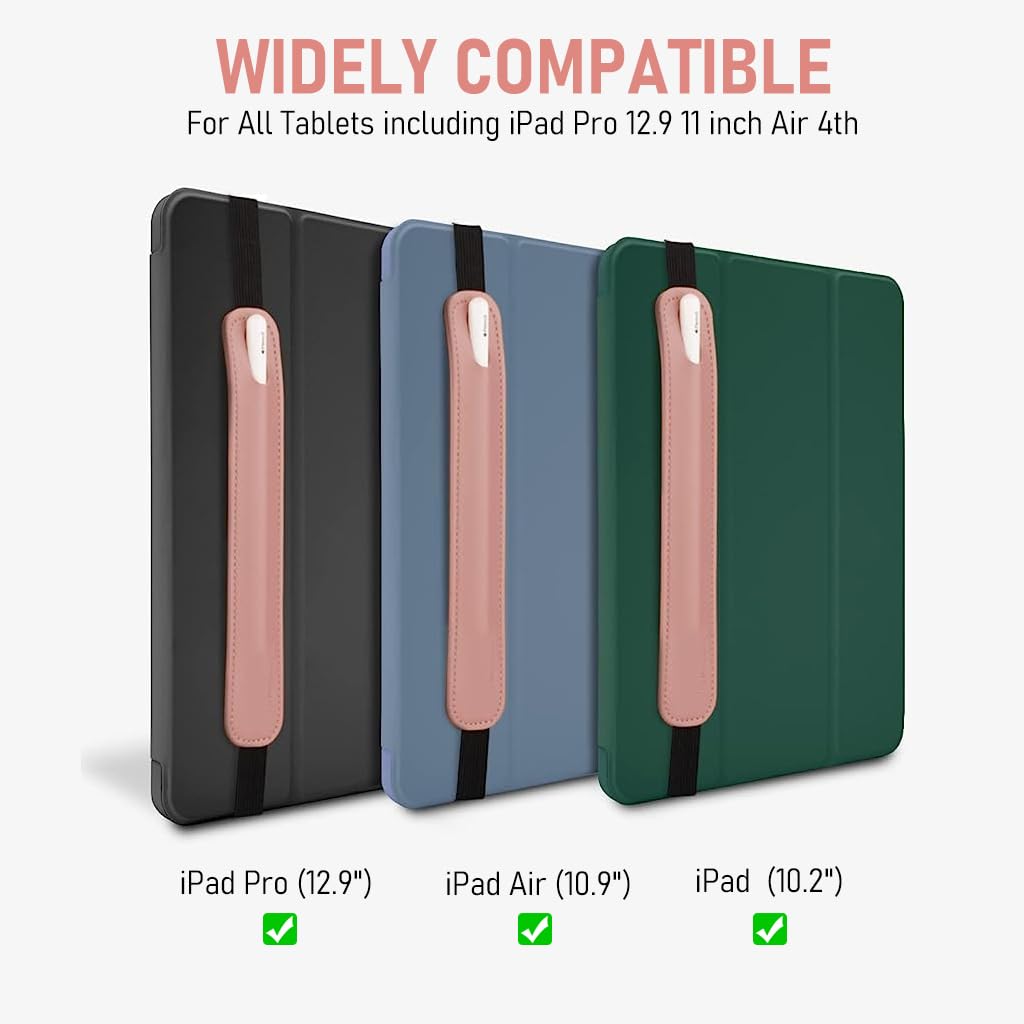 ZORBES® for Apple Pencil Cover, for Apple Pencil Case Compatible Apple Pencil 1st & 2nd Generation, for Apple Pencil Holder PU Leather Pouch Pencil Sleeve, Elastic Band Fit iPad 8th 7th Mini 5th/Tablets