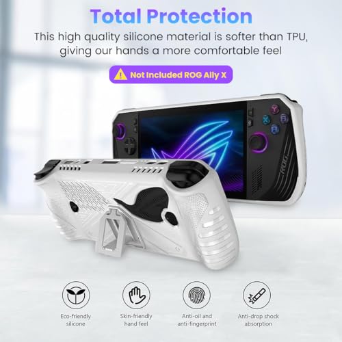 ZORBES® Protective Case for ASUS ROG Ally X Gaming Console, Anti-Scratch TPU Cover with Folding Kickstand Non-Slip Protective Case Skin Cover