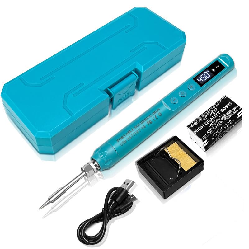 Serplex® 12W USB Cordless Soldering Iron Pen Kit with LCD Temperature Control 200-450°C, Quick Heat, Stand & Tool Box for Electronics, Jewelry, DIY & Circuit Board Repair