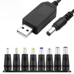Verilux® USB to DC 9V Power Cord 3.3Ft/1M, Universal 9V Plug Jack Charging Cable with 8 Pcs DC Female To Male Adapter (6.5x4.4, 3.5x1.35, 4.0x1.7, 4.8x1.7, 5.5x1.7, 5.5x2.1, 5.5x2.5, 6.3x3.0)