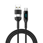 Verilux 2 in 1 Type C Cable with 100W Fast Charging and LCD Power Display | 3.9Ft Nylon Braided