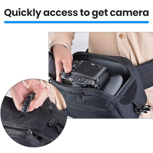 ZORBES® 3 in 1 Waist Camera Case DSLR SLR Bag Sling Shoulder Camera Bag Water Resistant Pack for Camera Carrying Case for Photographer Hiking Shooting Traveling Men Women