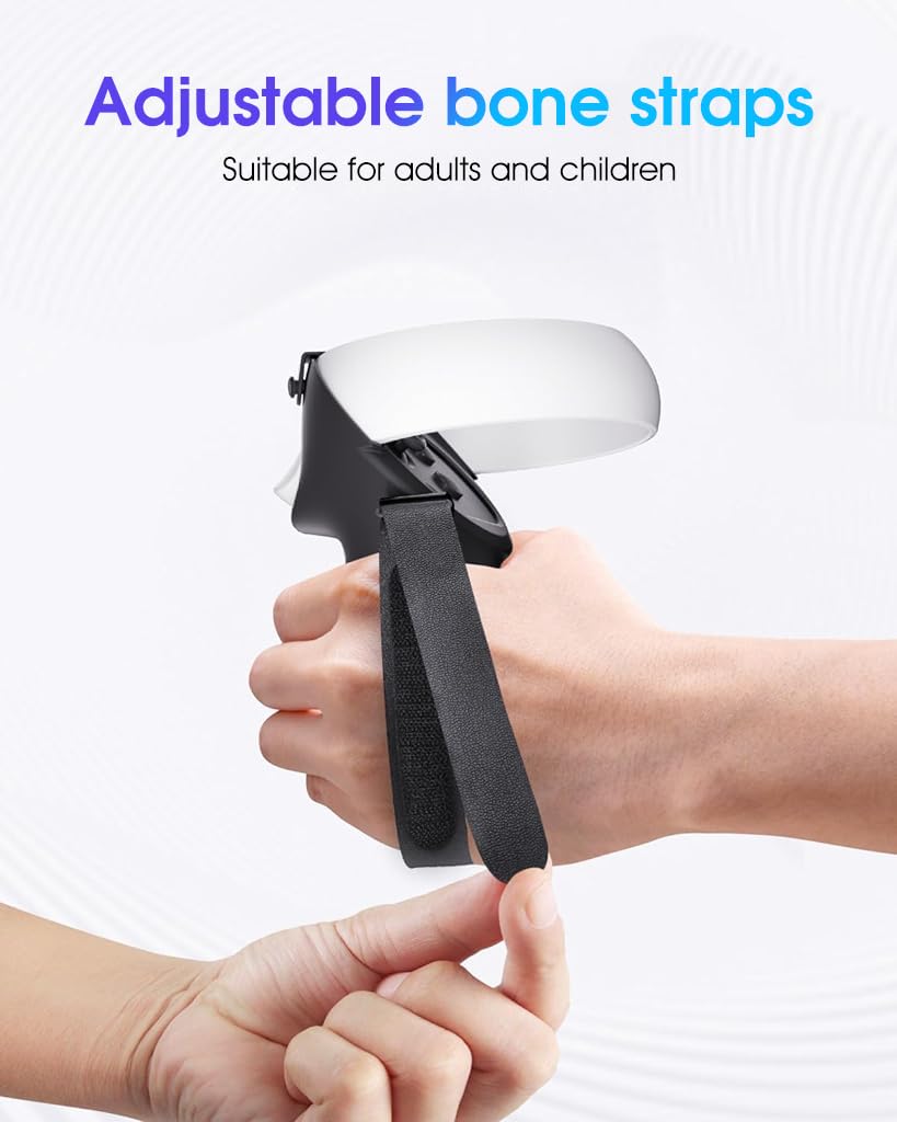 ZORBES® Controller Grips Cover for Oculus Quest 2, Non-Slip Texture - VR Accessories Compatible with Meta Quest 2, Silicone Controller Grip Covers with Adjustable Ankle Straps Use