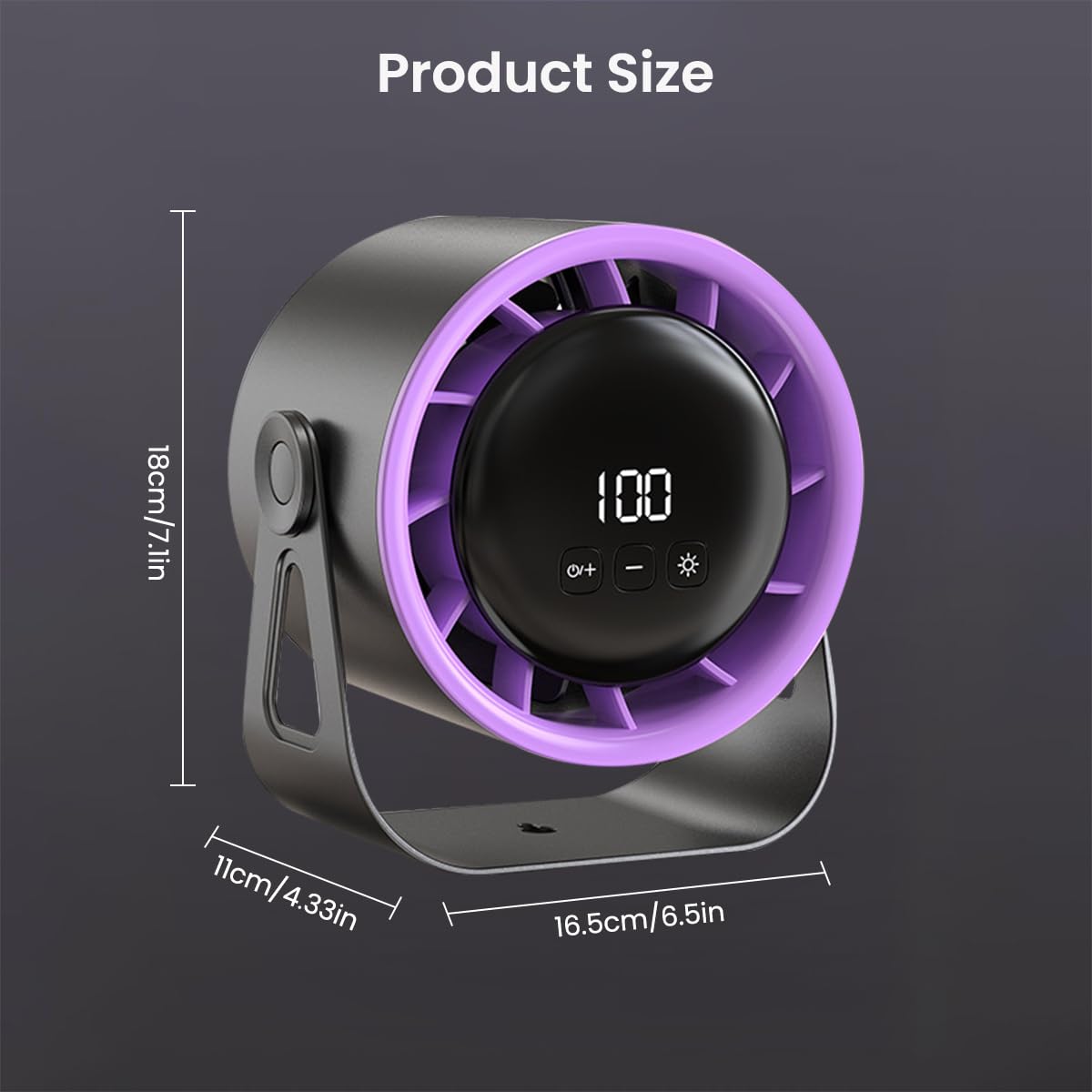 Verilux Table Fan for Home and Office with 6 in Compact Design and 360° Manual Flip | USB Rechargeable 4000mAh Airflow Adjustable Cooling Fan