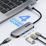 Verilux® USB C HUB 4 in 1 to HDMI Adapter with 4K 30Hz HDMI 2.0 3.0 Multiple Port Type for Laptop with PD 100W Data 20CM Long Cable MacBook Pro Air 3 PCS
