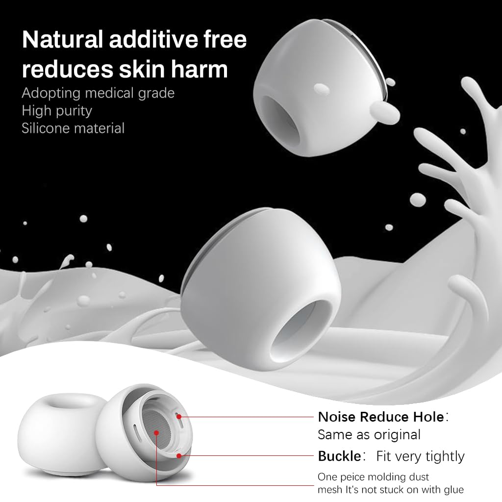 ZORBES® 4 Pairs Ear Tips for Air Pods Pro and Pro 2 Silicone Anti-Slip Earbuds Eartips Cover Replacement XS S M L 3 PCS