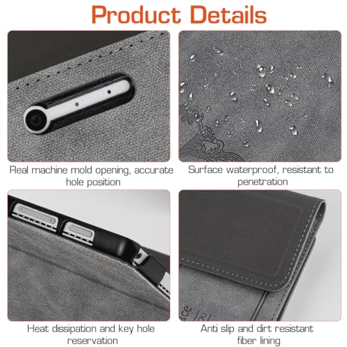 ZORBES® Tablet Cover for Surface Pro 9 10 11 13 inch PU Leather Case 2 in 1 with Anti-Slip Lining Stylus Pen Design Fashion Embossing for 3PCS