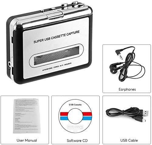 ZORBES® Magideal Cassette-to-MP3 Tape to PC USB CD Converter Capture Digital Audio Aux Music Player