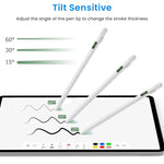 Verilux® Stylus Pen for iPad 2018 and Later iPad Stylus Pen with LCD Power Display High Precision & Double Tap ON/Off for Apple Pencil Palm Rejection Smart Pen for Tablet with Tilt Sensitivity