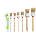 ZORBES® 7 Pcs of Auto Car Cleaning Brushes Set with Soft, Natural Boar Hair for Cleaning of Wheels, Engine, Interior, Air Vents, Emblems and Leather